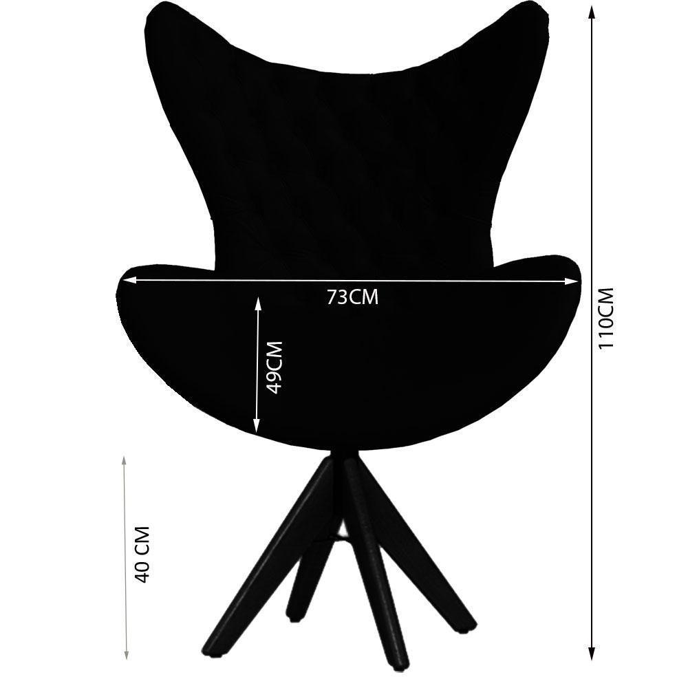 Cadeira Decorativa Com Capitonê Big Egg Bege Giratória Madeira - 2