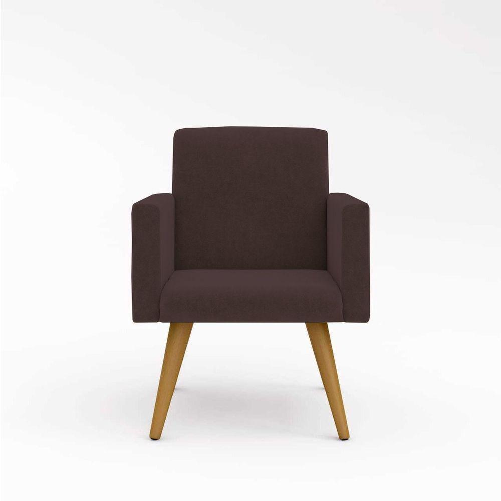 Kit 02 Cadeiras Poltrona Escritório - Recepção - Cor Marrom - 3