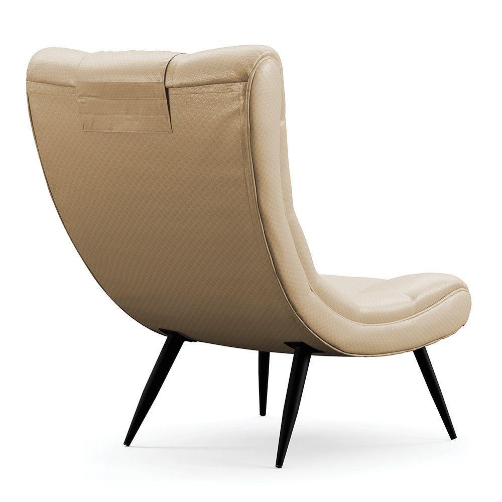 Poltrona Sher Facto Pés Palito De Ferro - D'Rossi Cor Bege - 5