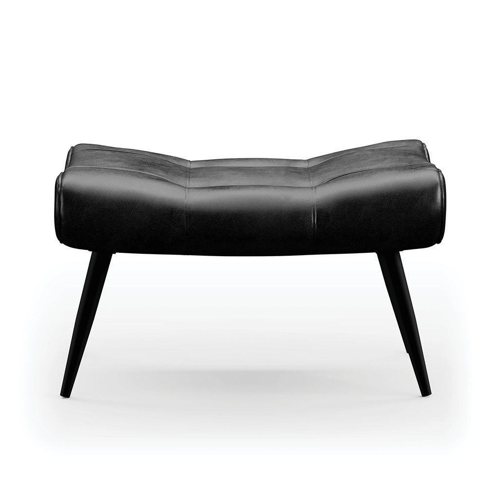 Kit 01 Poltrona E 01 Puff Sher Corano Pés De Ferro Cor Preto - 7