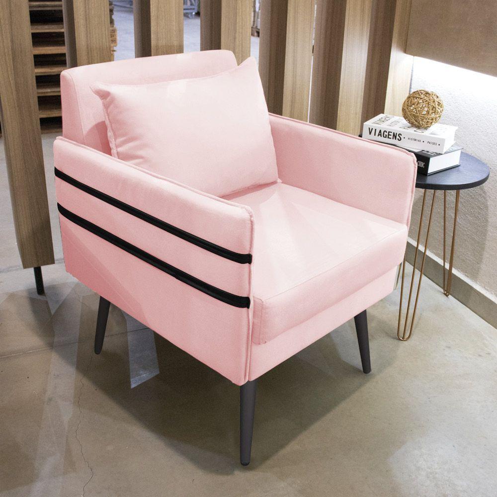 Kit 02 Poltronas Mari Rosa Bebê Pés Palito De Ferro Preto - 8