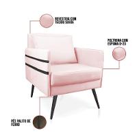 Kit 02 Poltronas Mari Rosa Bebê Pés Palito De Ferro Preto - 5