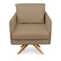 Poltrona Giratória Mari Suede Marrom Rato - 6