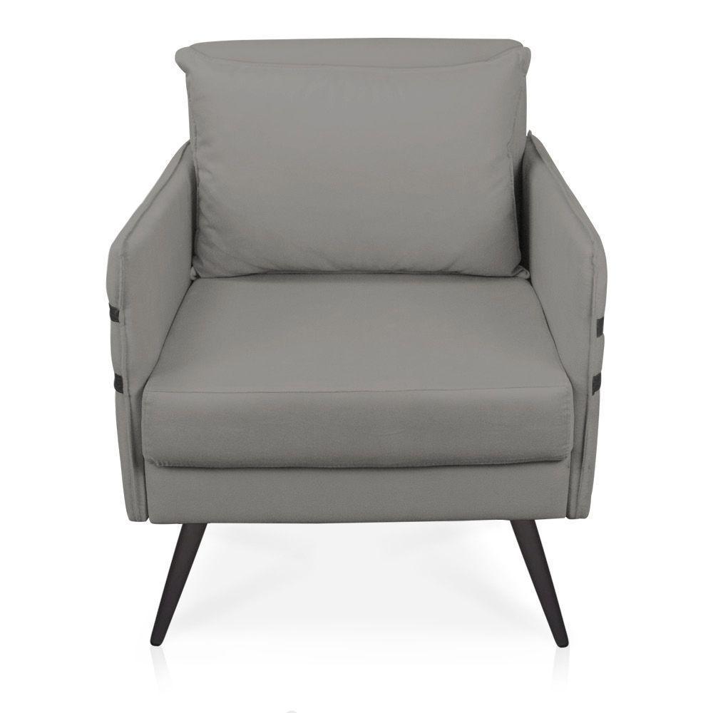 Kit 02 Poltronas Mari Grafite Pés Palito De Ferro Preto - 7