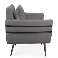 Kit 02 Poltronas Mari Grafite Pés Palito De Ferro Preto - 6