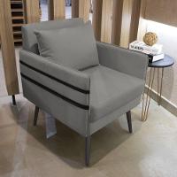 Kit 02 Poltronas Mari Grafite Pés Palito De Ferro Preto - 8