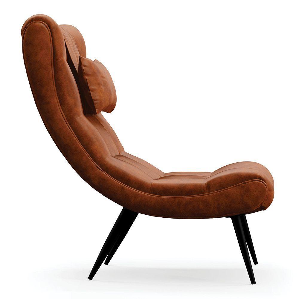 Poltrona Sher Corano Pés Palito De Ferro - D'Rossi Cor Nozes - 7