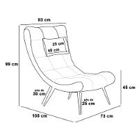 Poltrona Sher Corano Pés Palito De Ferro - D'Rossi Cor Nozes - 2