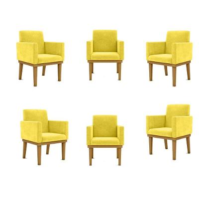 Kit 06 Poltronas Decorativa Reforçada Balaqui Decor Cor:amarelo