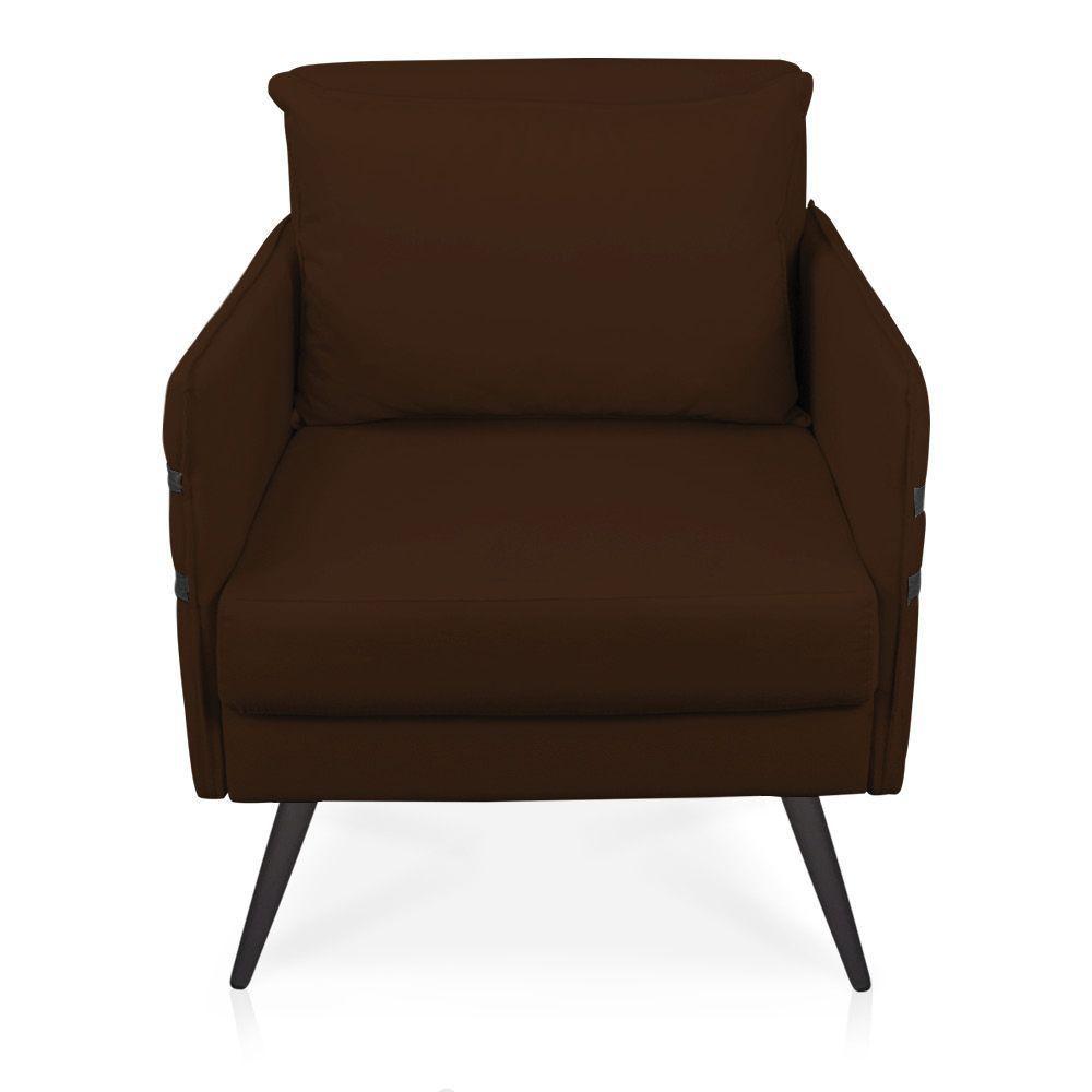 Kit 02 Poltronas Mari Suede Pés Palito De Ferro Preto Marrom - 7