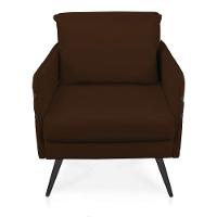 Kit 02 Poltronas Mari Suede Pés Palito De Ferro Preto Marrom - 7