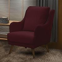 Poltrona Decorativa Catar Com Tachas Veludo Marsala - 2