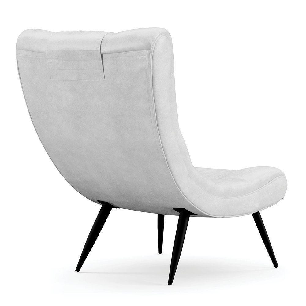 Kit 02 Poltronas Sher Corano Pés Palito De Ferro Cor Branco - 5