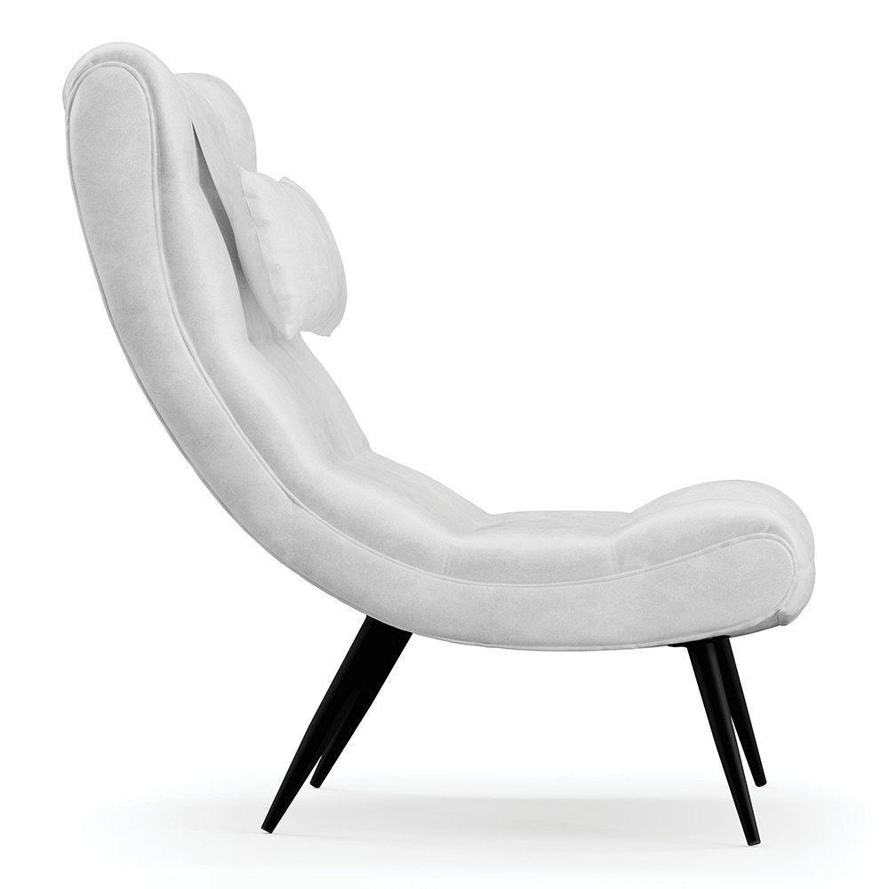 Kit 02 Poltronas Sher Corano Pés Palito De Ferro Cor Branco - 6