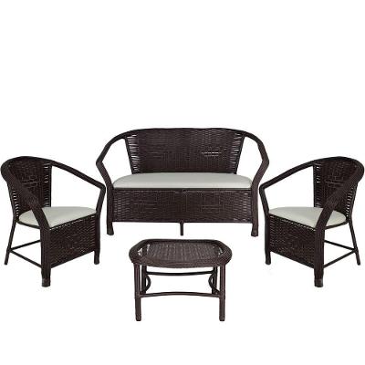 Kit De Poltronas E Mesa Navegantes Fibra Branco Gelo