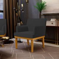 Kit 3 Poltronas Decorativas Sala De Estar E Recepção Beatriz W01 Bouclê Preto - Lyam Decor - 2