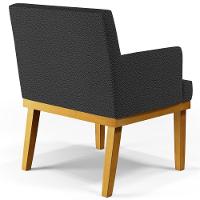 Kit 3 Poltronas Decorativas Sala De Estar E Recepção Beatriz W01 Bouclê Preto - Lyam Decor