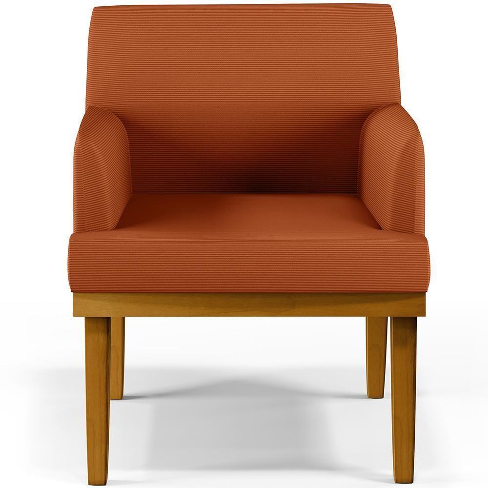 Kit 04 Poltronas Decorativas Sala De Estar Beatriz Base Mel W01 Tecido Terracota - Lyam Decor - 2