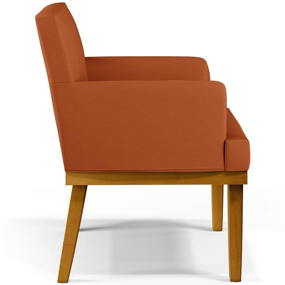 Kit 04 Poltronas Decorativas Sala De Estar Beatriz Base Mel W01 Tecido Terracota - Lyam Decor - 4