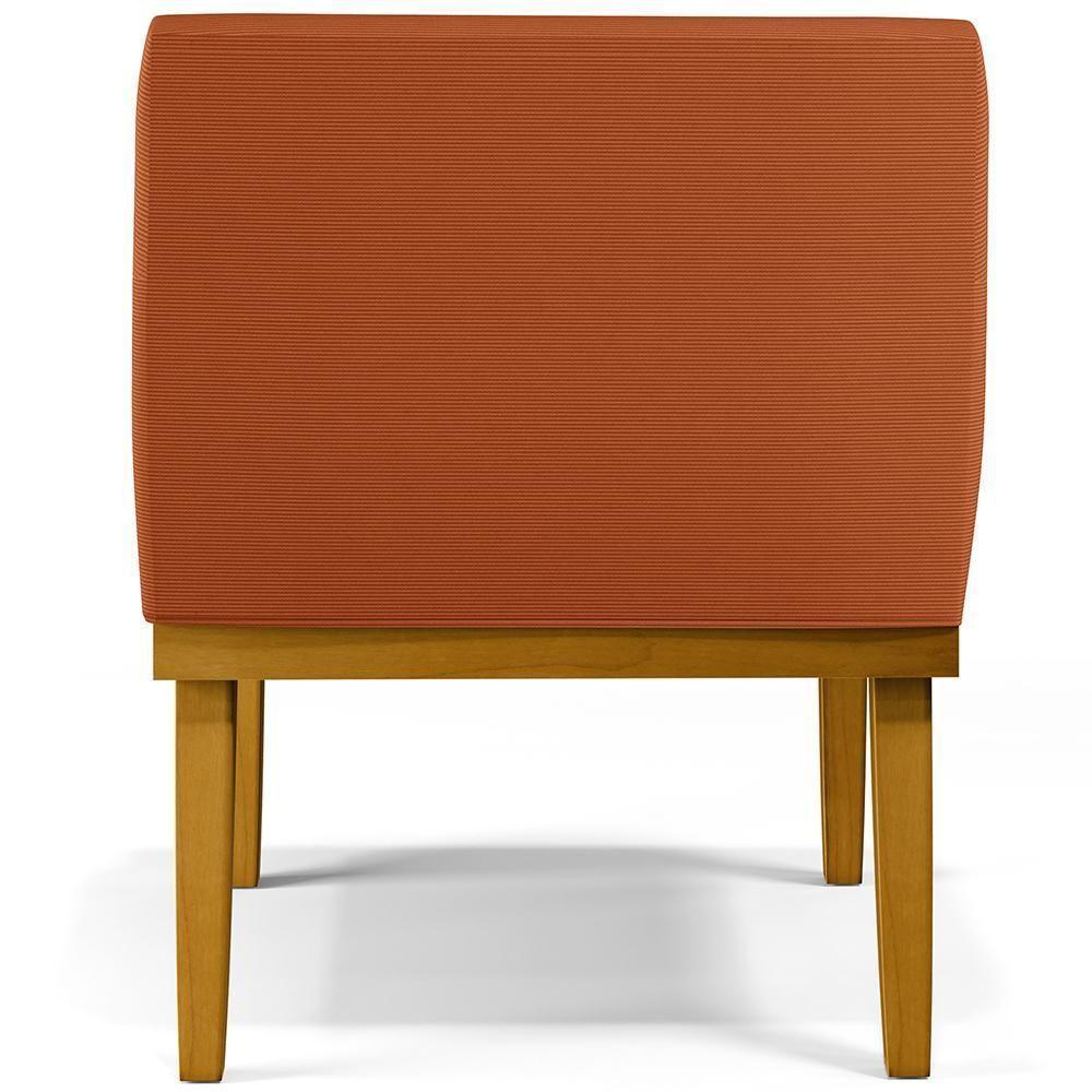 Kit 04 Poltronas Decorativas Sala De Estar Beatriz Base Mel W01 Tecido Terracota - Lyam Decor - 6