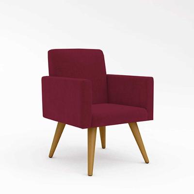 Poltrona Nina Escritório Recepção Suede Marsala Balaqui Decor