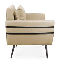 Poltrona Mari Suede Bege Pés Palito De Ferro Preto - D'Rossi - 6