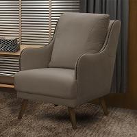 Poltrona Decorativa Catar Com Tachas Veludo Bege - Gran Belo - 5