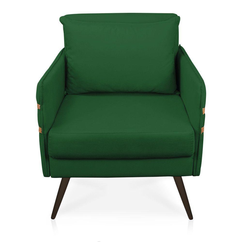 Poltrona Mari Suede Pés Palito De Ferro Marrom D'Rossi Verde - 8