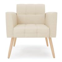 Poltrona Elisa Linho Pés Palito Natural - D'rossi Cor A19 Bege - 3