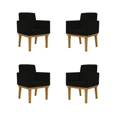 Poltrona Decoratica Base Courino 04 Preto + 02 Courino Bege