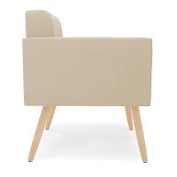 Kit 2 Poltronas Elisa Suede Pés Palito Natural - D'rossi Cor Bege - 5