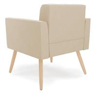 Kit 2 Poltronas Elisa Suede Pés Palito Natural - D'rossi Cor Bege - 7