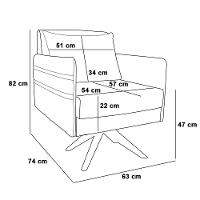 Kit 02 Poltronas Giratória Mari Suede Marrom Rato
