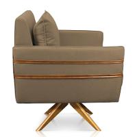 Kit 02 Poltronas Giratória Mari Suede Marrom Rato - 9