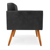 Kit 2 Poltronas Elisa Corano Pés Palito Castanho - D'rossi Cor Preto - 5