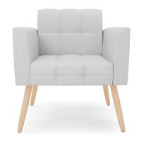 Poltrona Elisa Linho Pés Palito Natural - D'rossi Cor A05 Cinza - 5