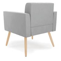 Kit 2 Poltronas Elisa Suede Pés Palito Natural - D'rossi Cor Cinza - 6