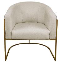 Kit 02 Poltronas Base de Ferro Preto e Linho Bege - 6