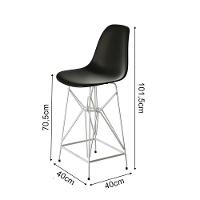 Kit 2 Banquetas Bistrô Alta Eames Preta Base Ferro Branco - Cor: Preto - 2