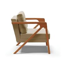 Poltrona Melissa Suede Marrom Rato Base De Madeira Castanho - 6