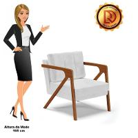 Kit 02 Poltronas Corano Base De Madeira Castanho Branco - 3