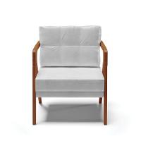 Poltrona Melissa Corano Base De Madeira Castanho Cor Branco - 7