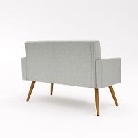 Kit Namoradeira + 2 Poltronas Decorativas Linho Cinza Claro - 7