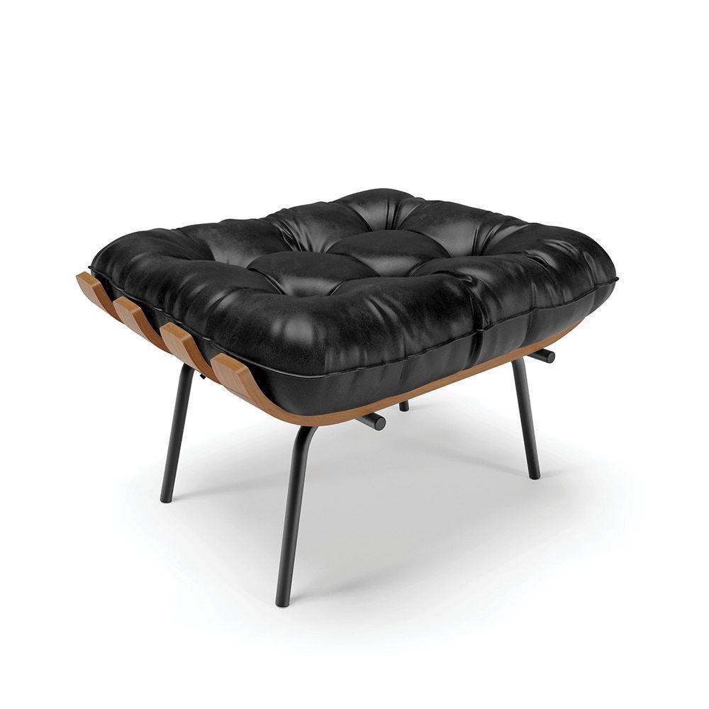 Kit 01 Poltrona E 01 Puff Costela Corano Preto - 6