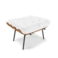 Kit 01 Poltrona E 01 Puff Costela Corano Branco - 6