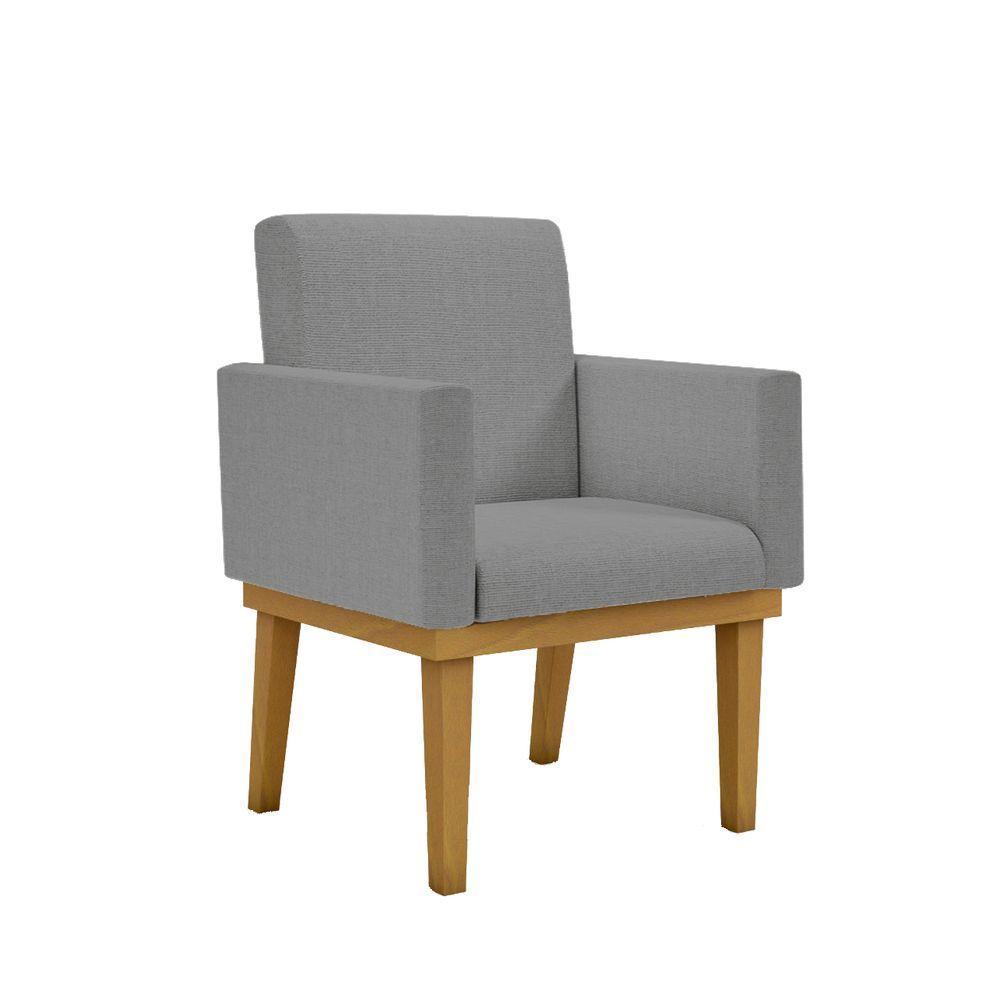 Kit 04 Poltronas Reforçadas Escritório Linho Grafite - 5