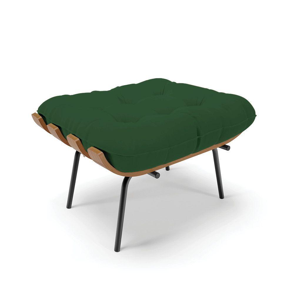Kit 01 Poltrona E 01 Puff Costela Veludo Verde - 6