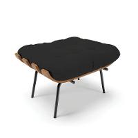 Kit 01 Poltrona E 01 Puff Costela Veludo Preto - 6