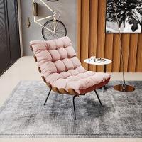 Kit 02 Poltronas Costela Veludo Base Metálica Preto Rose - 15