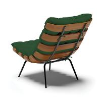 Kit 02 Poltronas Costela Veludo Base Metálica Preto Verde